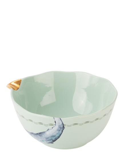 Yvonne Ellen Whale 'Recipe for Disaster' Stoneware Mixing Bowl, Green, Multi