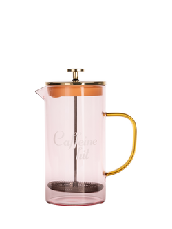 Yvonne Ellen 'Caffeine Hit' Glass Cafetiere, 8 Cup, Pink/Gold - view 2, Multi