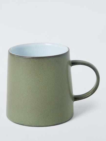 John Lewis Potters Stoneware Mug, 380ml, Avocado