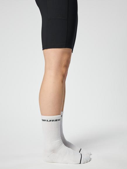 Girlfriend Collective Stretch Crew Socks, Pack of 3, White - view 2, White/Black