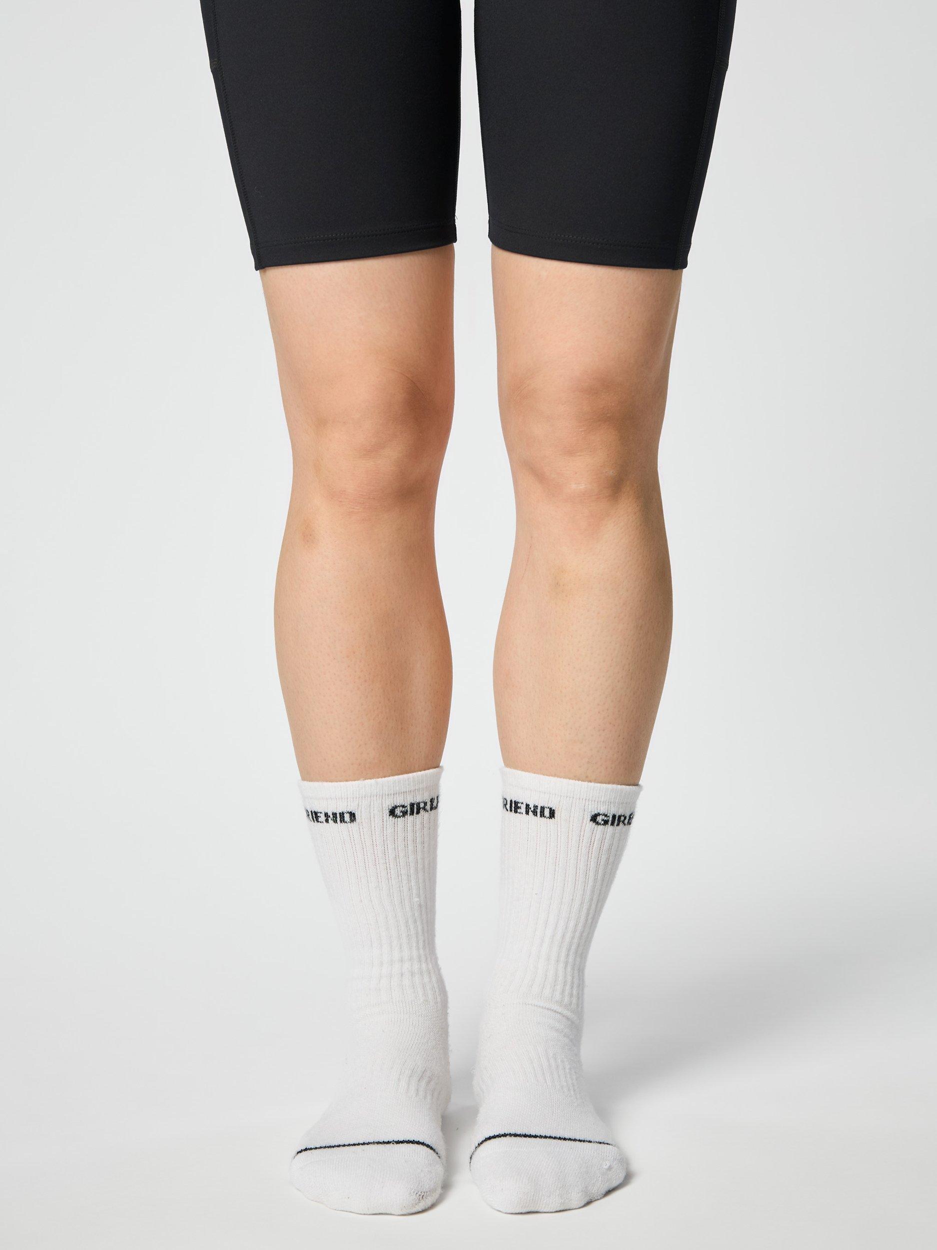 Product image 4 of 5, which shows Girlfriend Collective Stretch Crew Socks, Pack of 3, White