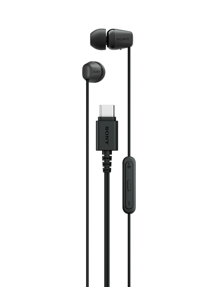 Sony IER-EX15C In-Ear USB-C Headphones with Mic/Remote, Black, Black