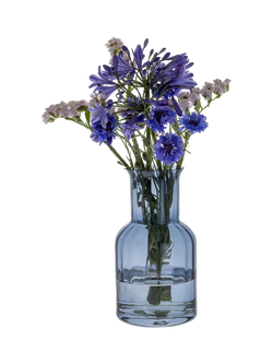 Dartington Crystal Jones Glass Vase, H22cm, Dusk Blue - view 2, Dusk Blue