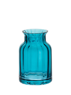 Dartington Crystal Jones Glass Vase, H11cm, Deep Lake, Deep Lake
