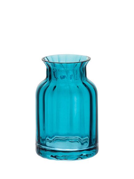 Dartington Crystal Jones Glass Vase, H11cm, Deep Lake, Deep Lake