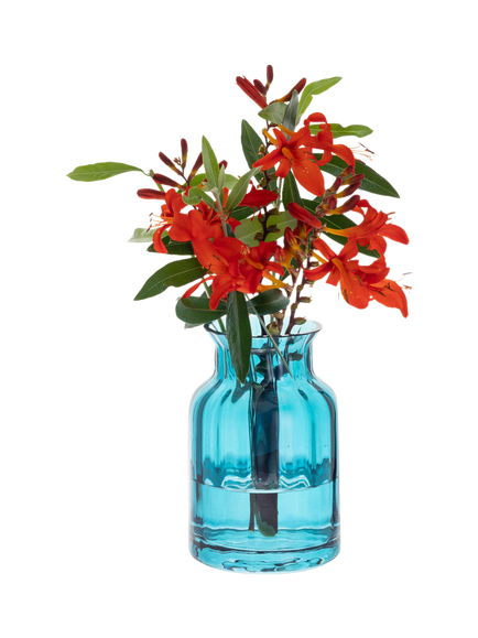 Dartington Crystal Jones Glass Vase, H11cm, Deep Lake - view 2, Deep Lake