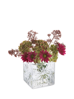 Dartington Crystal Marguerite Square Glass Vase, H12cm, Clear - view 2, Clear