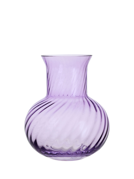 Dartington Crystal Smith Large Glass Vase, H20cm, Fondant Pink, Foundant Pink
