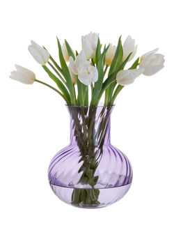 Dartington Crystal Smith Large Glass Vase, H20cm, Fondant Pink - view 2, Foundant Pink