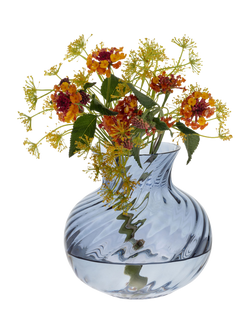 Dartington Crystal Smith Medium Glass Vase, H13cm, Dusk Blue - view 2, Dusk Blue