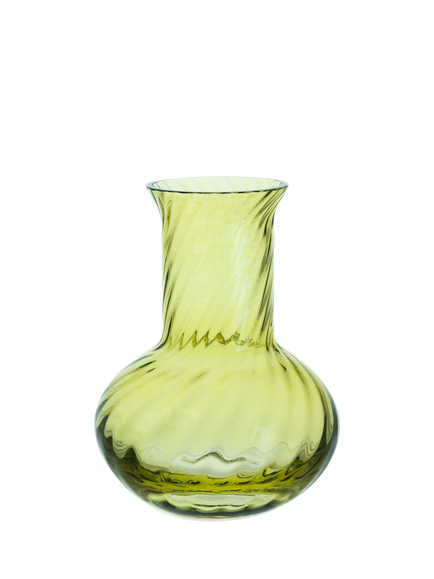 Dartington Crystal Smith Small Glass Vase, H12cm, Citrus Green, Citrus Green