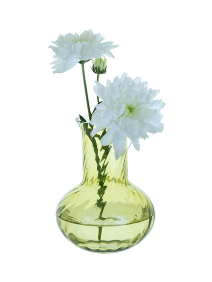 Dartington Crystal Smith Small Glass Vase, H12cm, Citrus Green - view 2, Citrus Green