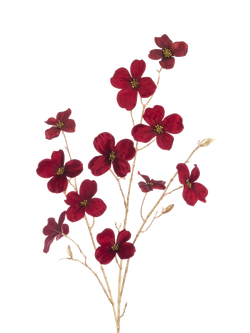 Floralsilk Artificial Dogwood Spray, 120cm, Red, Multi