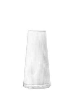 LSA International Beacon Ribbed Glass Candle Holder/Vase, H30cm, White/Chalk White - view 2, White/Chalk White