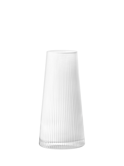 LSA International Beacon Ribbed Glass Candle Holder/Vase, H30cm, White/Chalk White - view 2, White/Chalk White