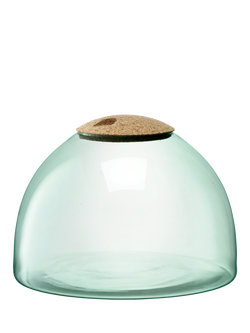 LSA International Canopy Recycled Glass Closed Garden with Cork Lid, H22cm, Cork