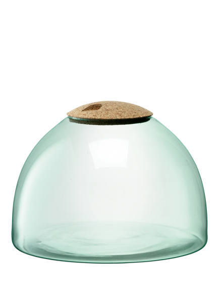 LSA International Canopy Recycled Glass Closed Garden with Cork Lid, H22cm, Cork
