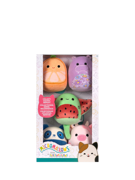 Micromallows 2.5" Plush Soft Toys, Pack of 5, Multi