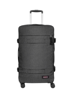 Eastpak Transit'r 4-Wheel Large Suitcase, Black Denim, Black Denim