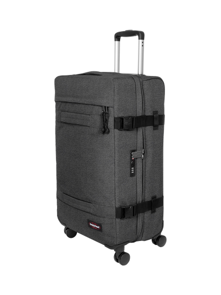 Eastpak Transit'r 4-Wheel Large Suitcase, Black Denim - view 2, Black Denim