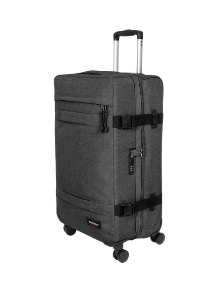 Eastpak Transit'r 4-Wheel Medium Suitcase, Black Denim - view 2, Black Denim