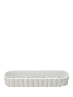 Truly Ribbed Multi Dinner Candle Holder, White