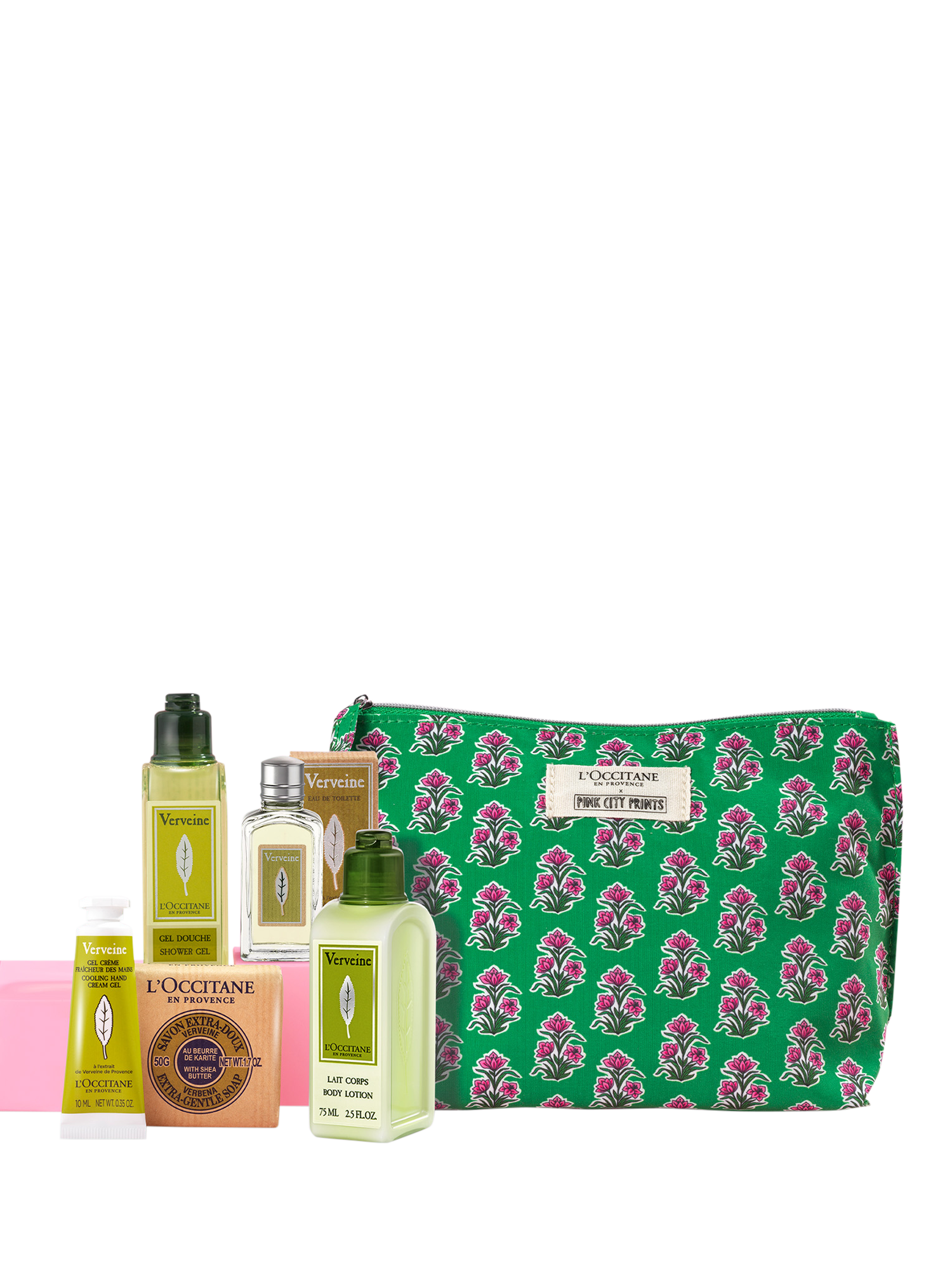 L'OCCITANE Verbena Travel Collection x Pink City Prints Bodycare
