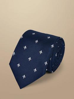 Charles Tyrwhitt Fleur de Lis Silk Tie, Dark Navy
