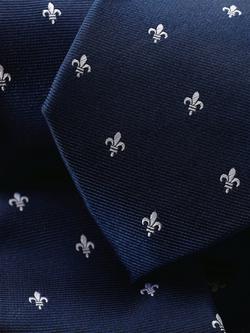 Charles Tyrwhitt Fleur de Lis Silk Tie - view 2, Dark Navy