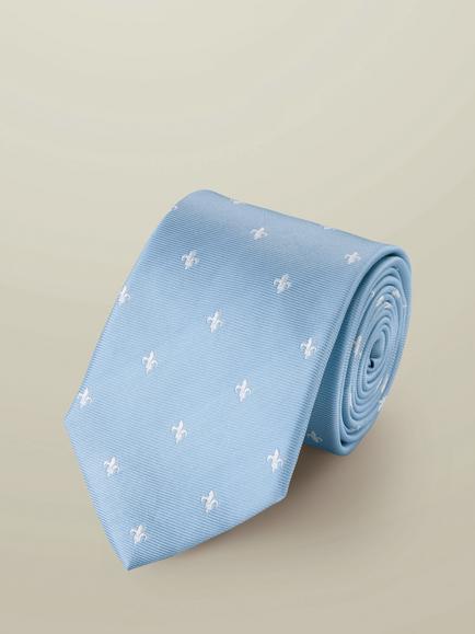 Charles Tyrwhitt Fleur de Lis Silk Tie, Sky Blue
