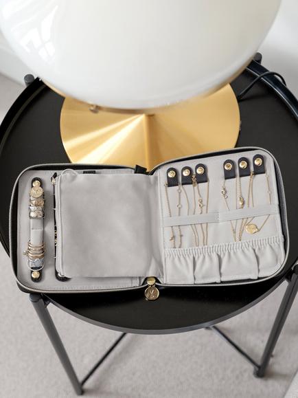 Stackers Square Jewellery Roll - view 2, Black Raffia