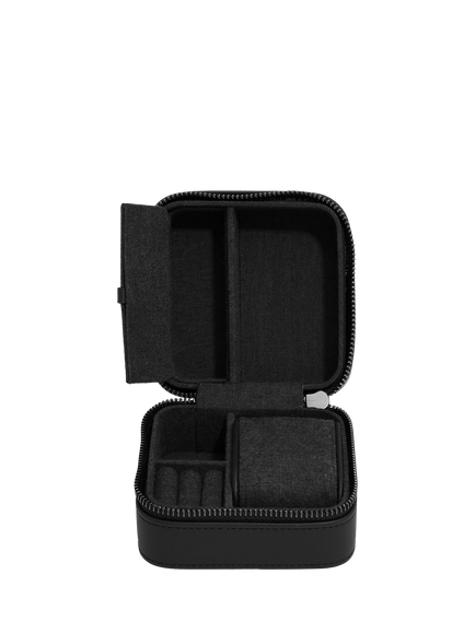 Stackers Fluted Watch & Jewellery Box, Black Fluted, Black Fluted