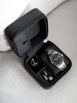 Stackers Fluted Watch & Jewellery Box, Black Fluted - view 2, Black Fluted