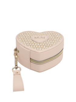 Stackers Mum Heart Raffia Jewellery Box, Blush Raffia, Blush Raffia