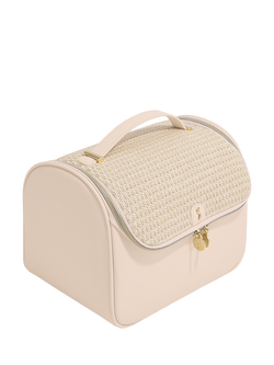 Stackers Raffia Cosmetic Case, Blush Raffia