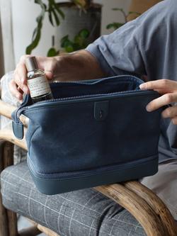 Stackers Canvas Wash Bag, Blue - view 2, Blue