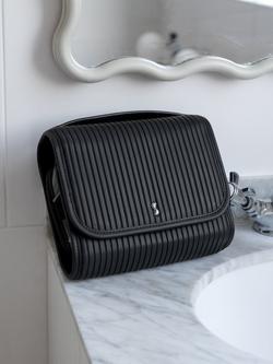 Stackers Fluted Travel Hanging Wash Bag, Black Fluted - view 2, Black Fluted