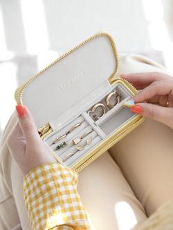 Stackers Medium Travel Jewellery Box - view 2, Butter Yellow
