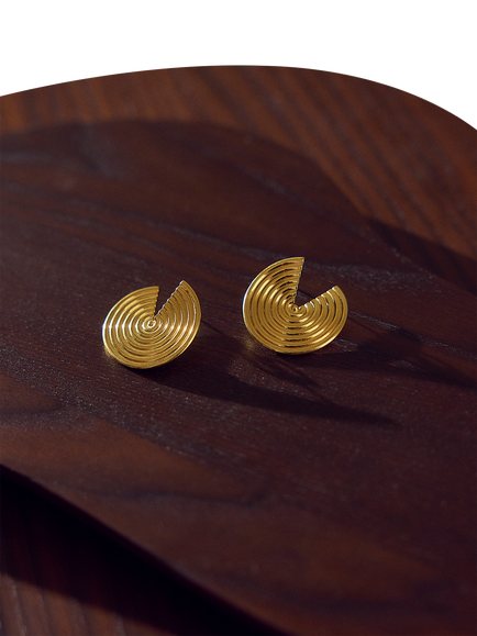 Rachel Jackson London Front Facing Evolve Earrings, Gold - view 2, Gold