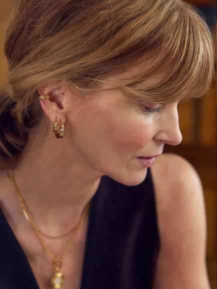 Rachel Jackson London Medium Evolve Hoop Earrings - view 2, Gold
