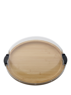 Farberware Build-a-Board Bamboo Round Platter with Cover, 35cm, Natural