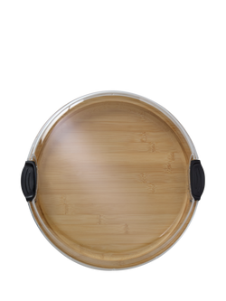Farberware Build-a-Board Bamboo Round Platter with Cover, 35cm - view 2, Natural