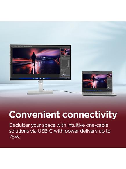 Lenovo L24D-4C Full HD Monitor, 23.8”, Cloud Grey - view 2, Cloud Grey