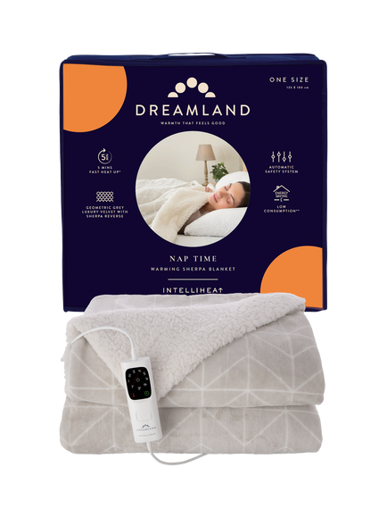 Dreamland Nap Time Sherpa Electric Blanket, Beige, Beige
