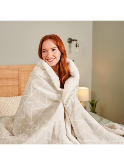 Dreamland Nap Time Sherpa Electric Blanket, Beige - view 2, Beige
