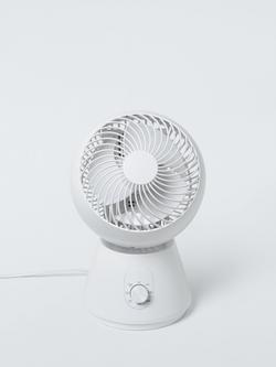 John Lewis Circulator Desk Fan, White, White