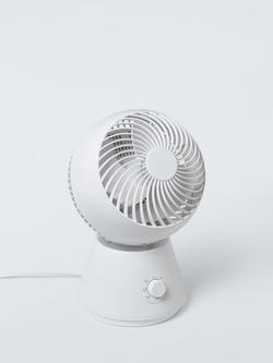 John Lewis Circulator Desk Fan, White - view 2, White