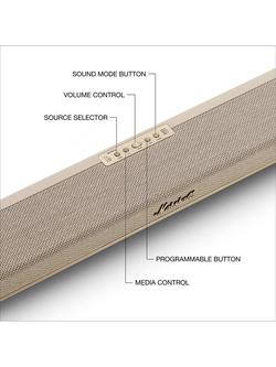 Marshall Heston 60 Bluetooth Wi-Fi Soundbar with Dolby Atmos, Cream - view 2, Cream