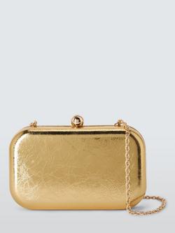 John Lewis Elle Crinkled Metallic Clutch Bag, Gold, Gold