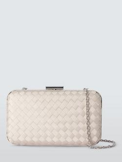 John Lewis Stella Grossgrain Weave Clutch Bag, Ivory